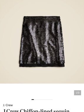 J. Crew Chiffon lined Gray Sequin Mini Skirt